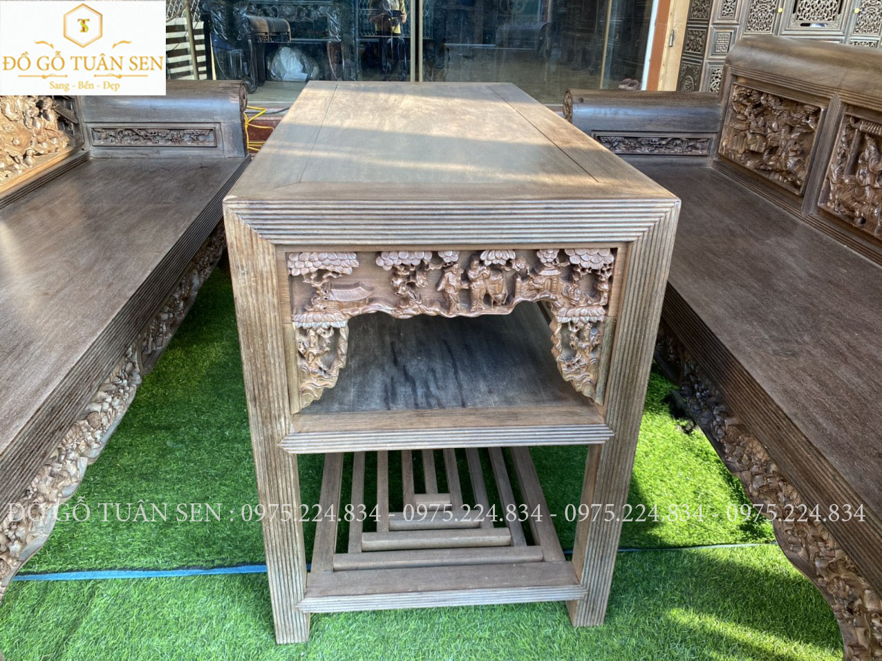 Hình ảnh chi tiết Bộ trường kỷ gỗ gụ cũ đẹp nhất 2023